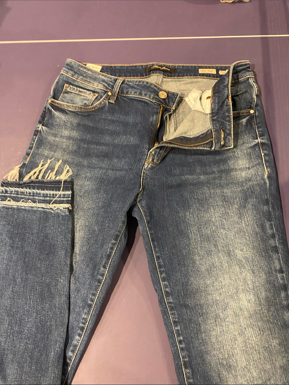 Mavi Women's Blue Distressed Skinny Jeans